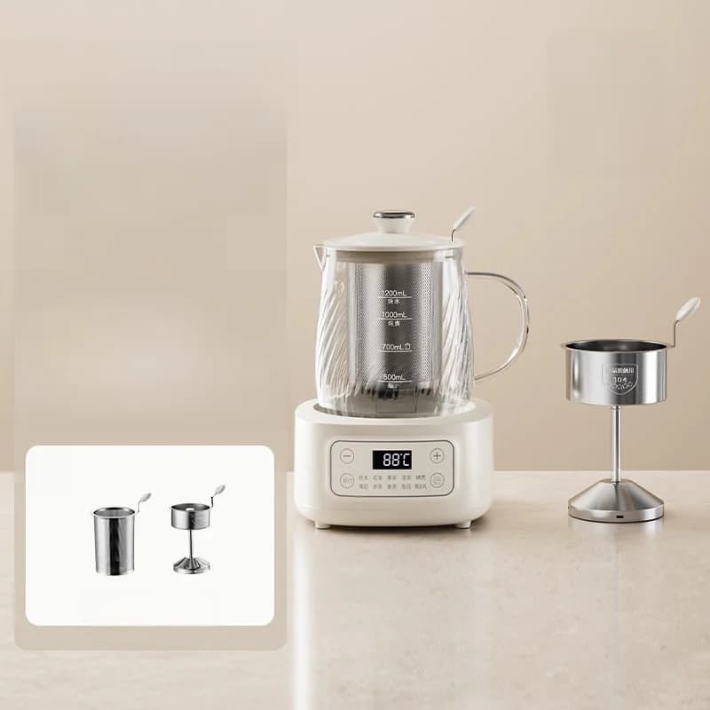 وعاء صحة كهربائي زجاجي مع التحكم في درجة الحرارة 1.2L