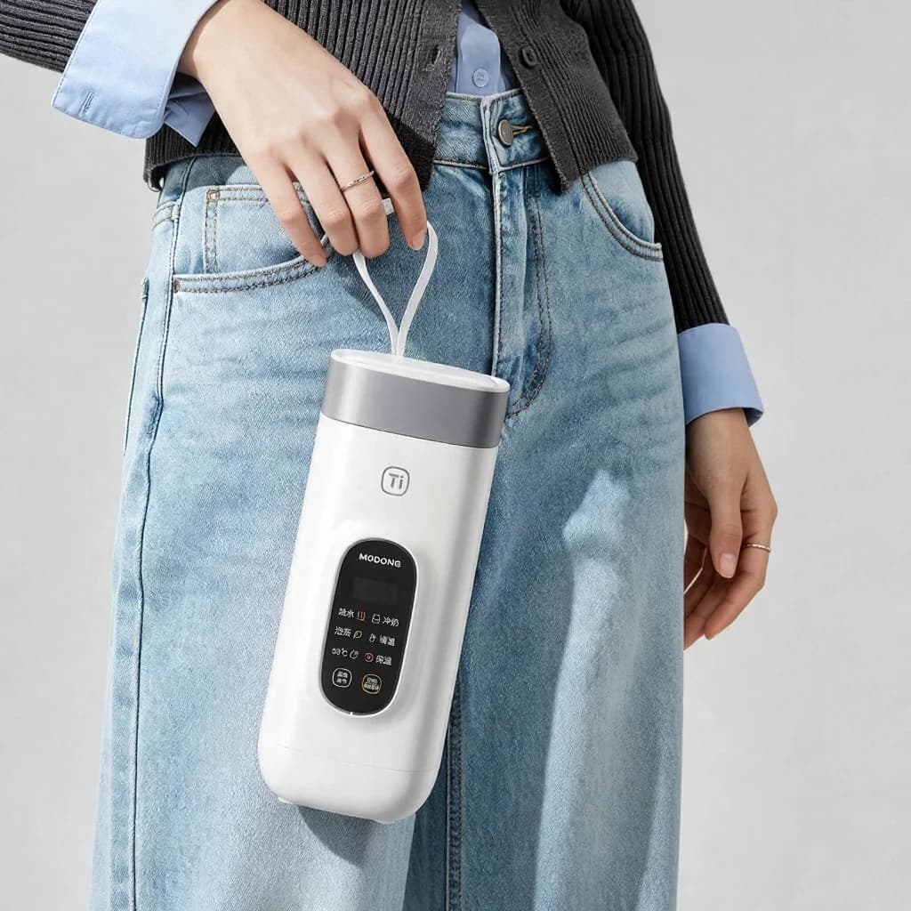 كوب تسخين مياه كهربائي سفري من التيتانيوم، 650ml، 220V