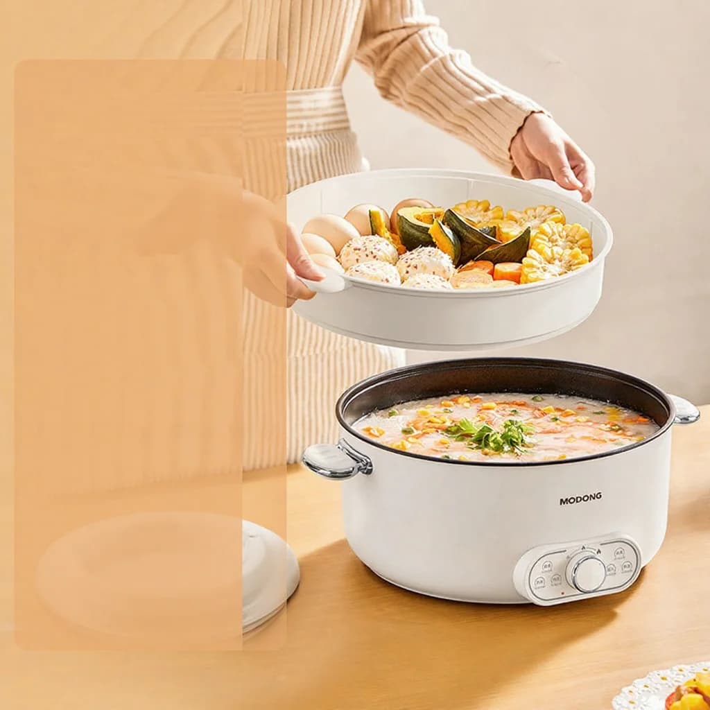 قدر ساخن كهربائي 6L 7L 8L مع مبخرة، 220V