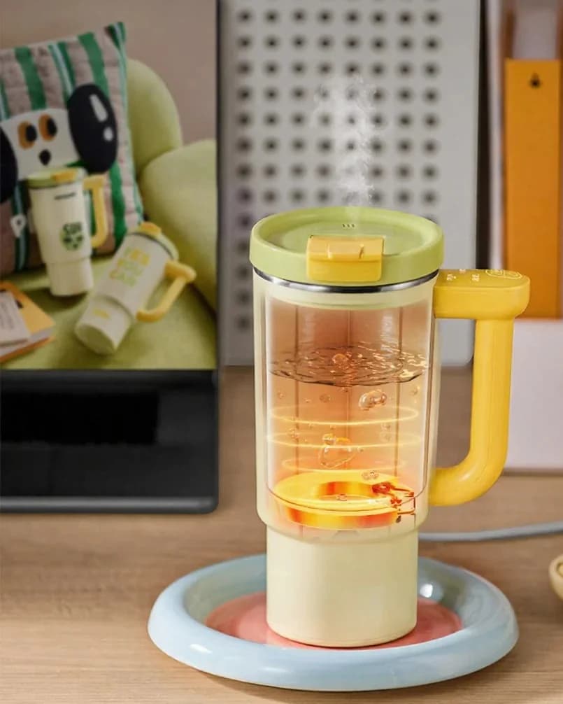 كوب تسخين كهربائي محمول ببطانة داخلية من الستانلس ستيل سعة 680ml