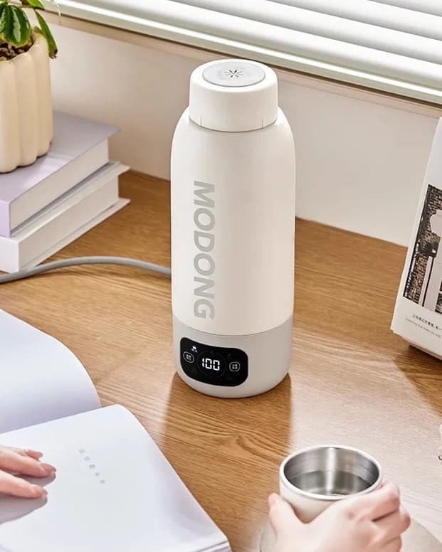 كوب غلاية سفر كهربائي محمول 600ml، بطانة من الستانلس ستيل 316