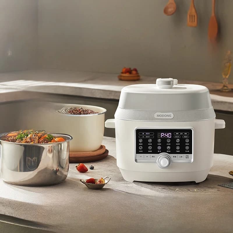 طباخ ضغط كهربائي 5L مع وعائين داخليين، 900W