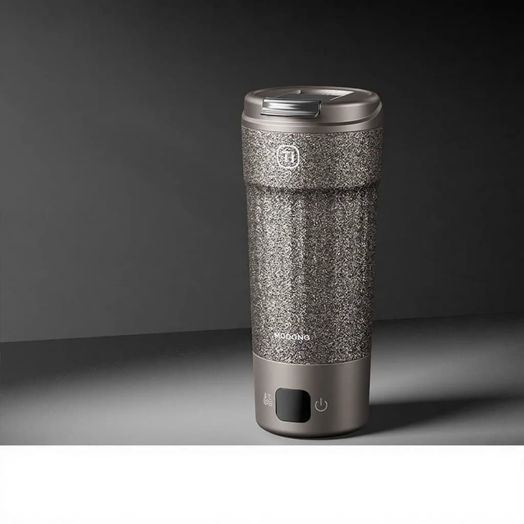كوب سفر كهربائي من التيتانيوم 400ml مع عرض درجة الحرارة