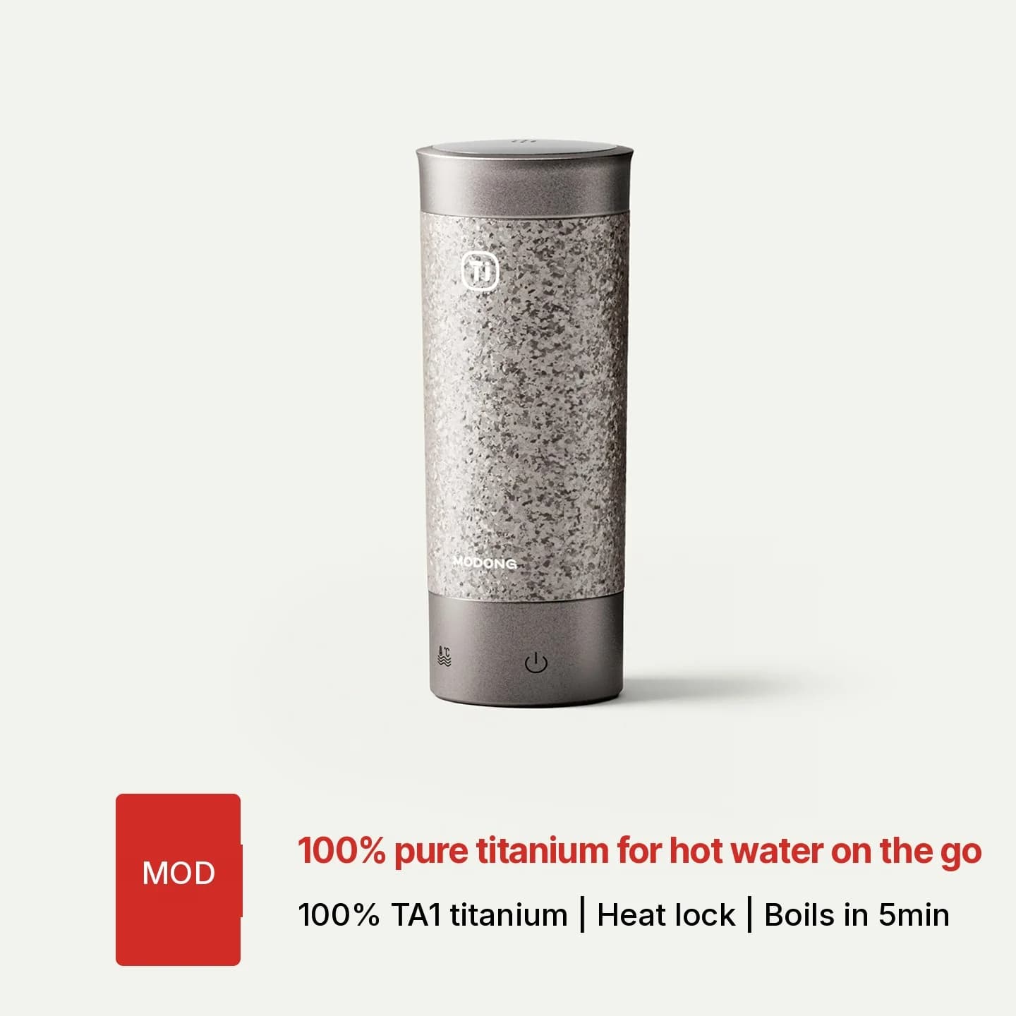 كوب تسخين كهربائي محمول من التيتانيوم 350ml صندوق هدية