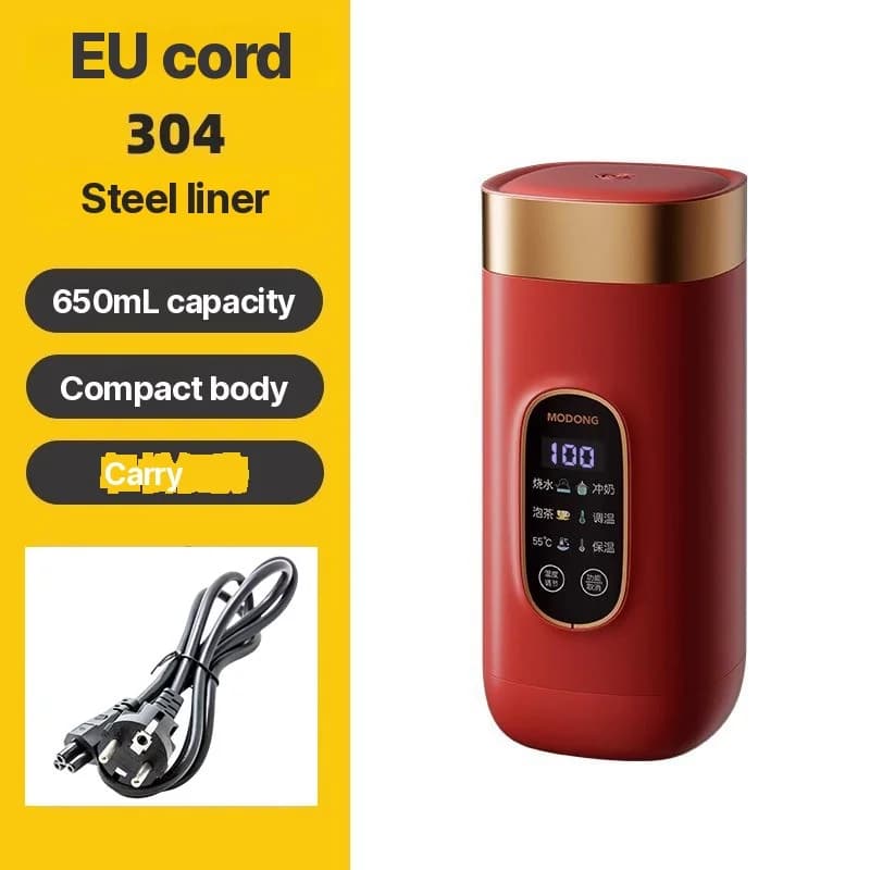 كوب تسخين كهربائي محمول 650ml مع بطانة 304 أو 316