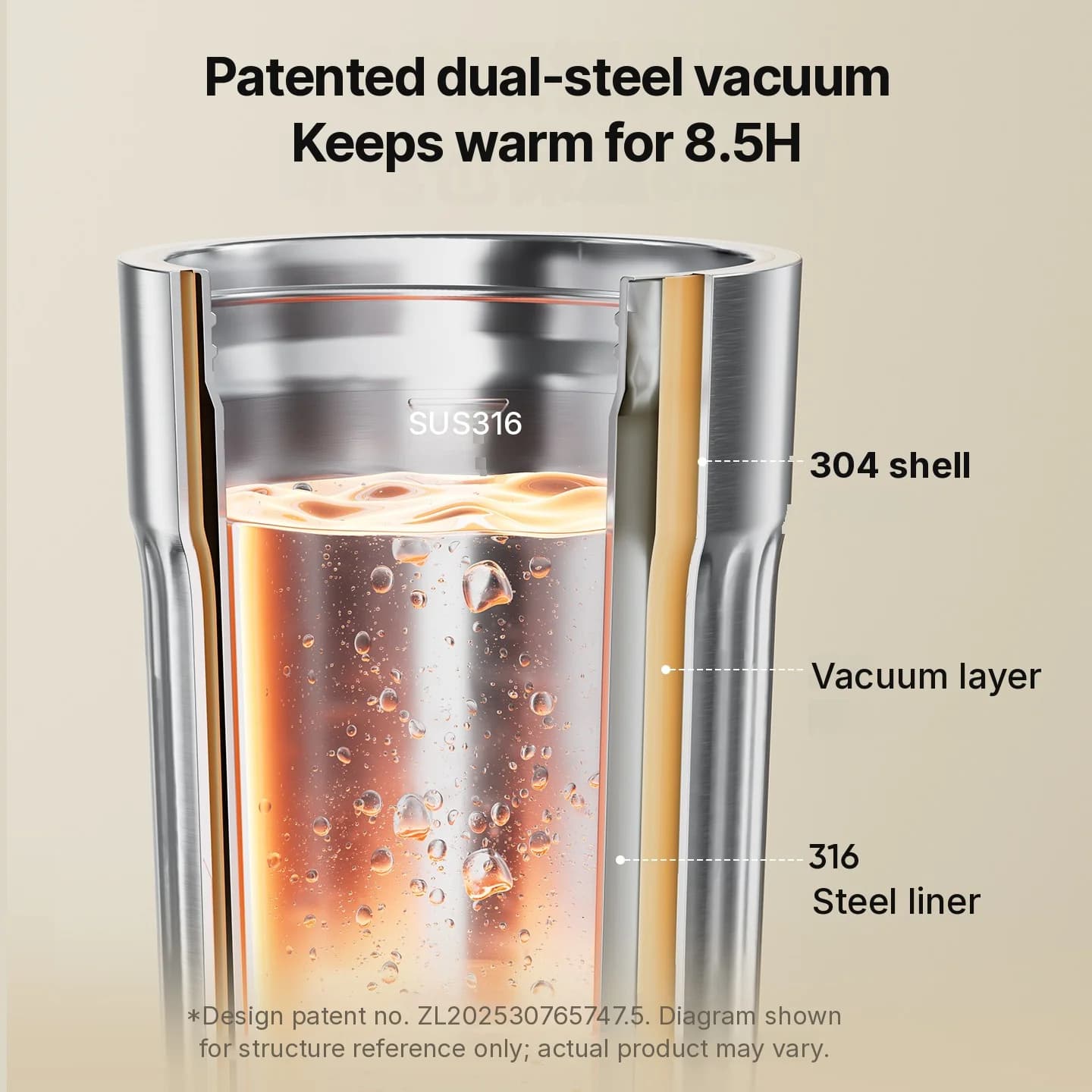 كوب تسخين كهربائي محمول، 400mL، 7 إعدادات للحرارة