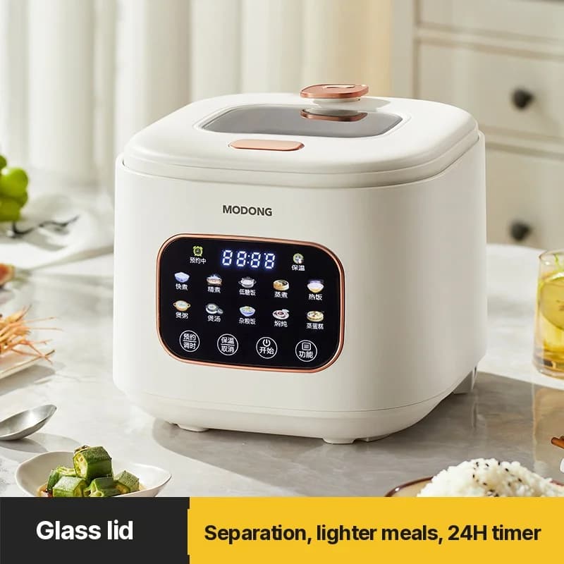 طباخ أرز كهربائي 3L مع نافذة زجاجية ومؤقت