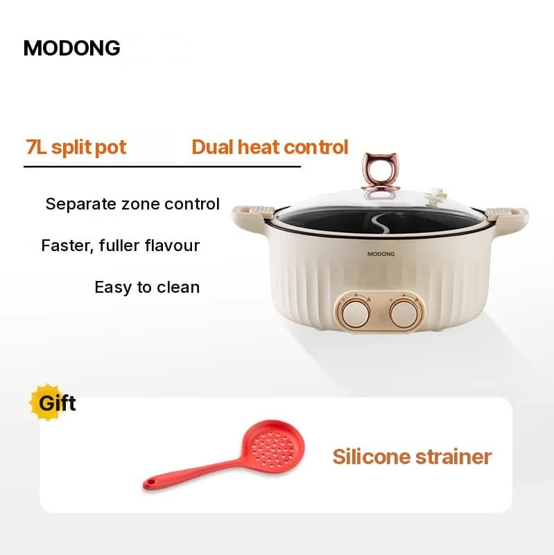 قدر طهي كهربائي مقسّم 6L-8L، 220V، 5-6 أشخاص