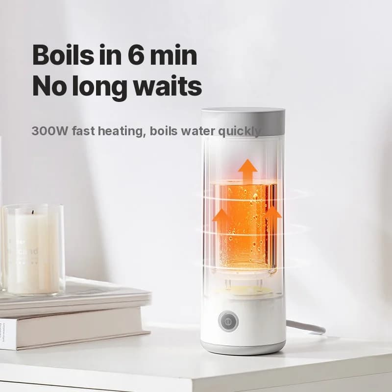 كوب تسخين كهربائي محمول من الفولاذ المقاوم للصدأ 304 300ml 220V