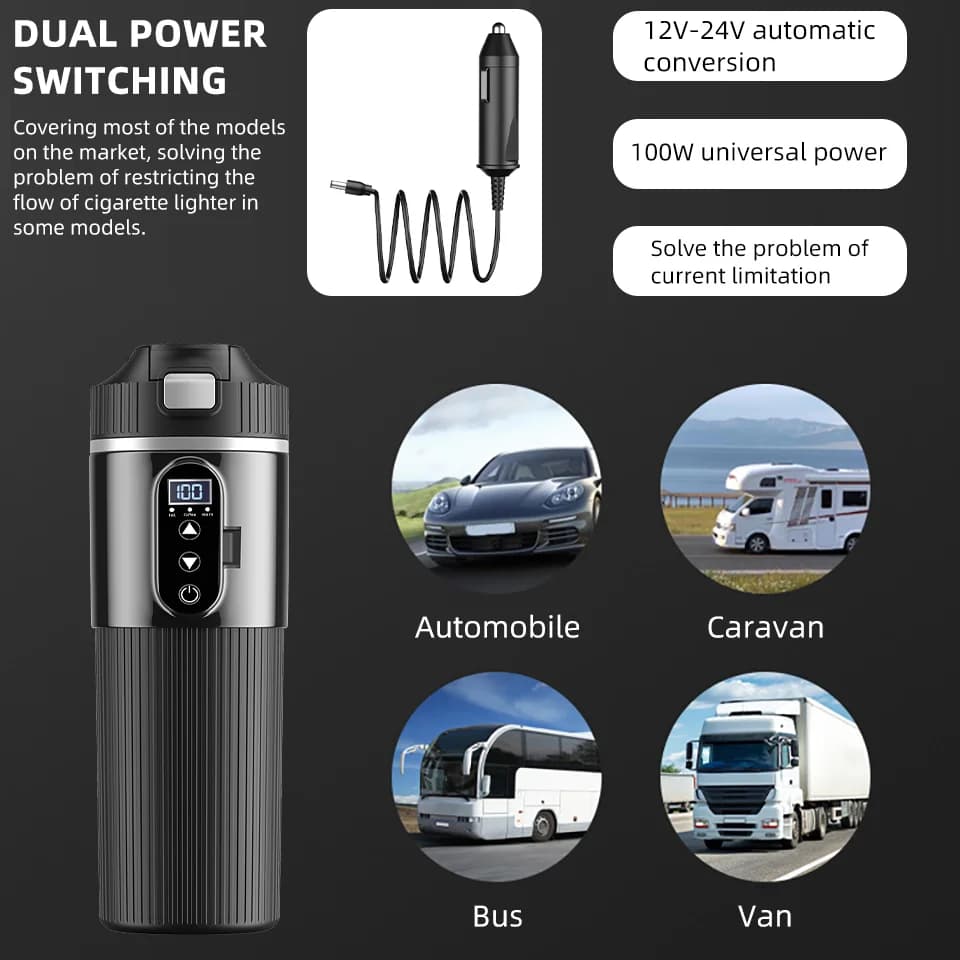 كوب تسخين كهربائي 500ml 12V/24V