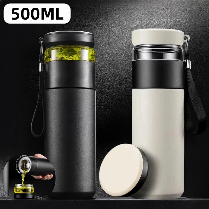 قارورة تفريغ حراري مع منقوع شاي 500ml