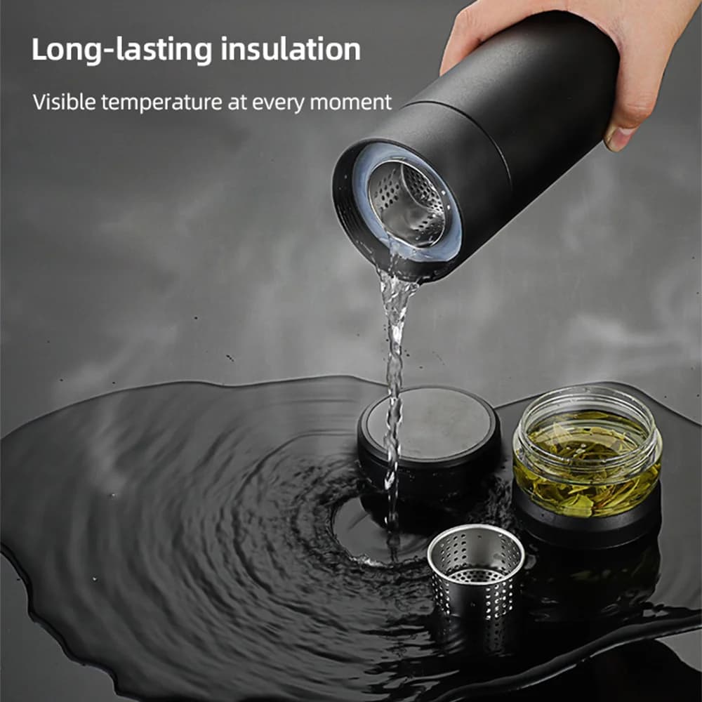 قارورة تفريغ حراري مع منقوع شاي 500ml