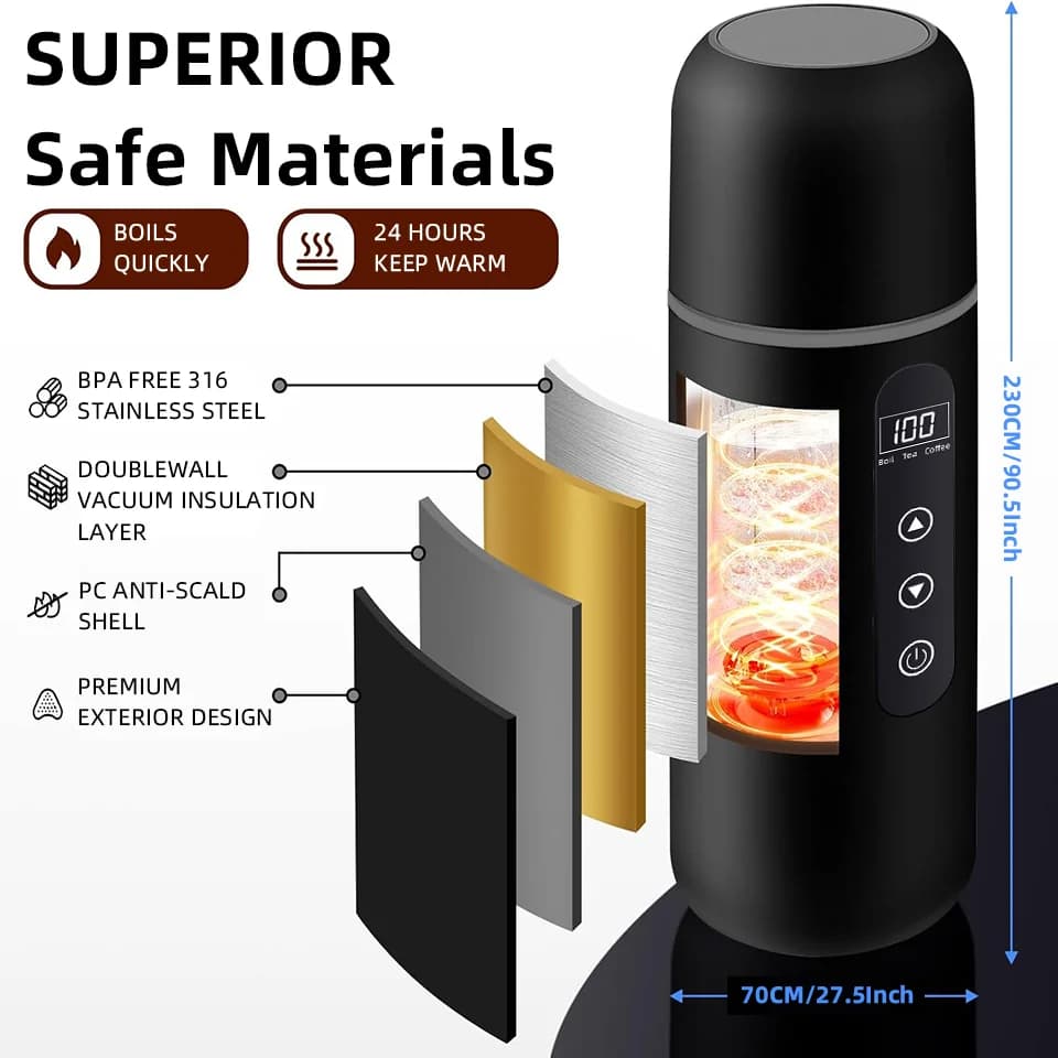 كوب تسخين للسيارة 500ml 12V/24V