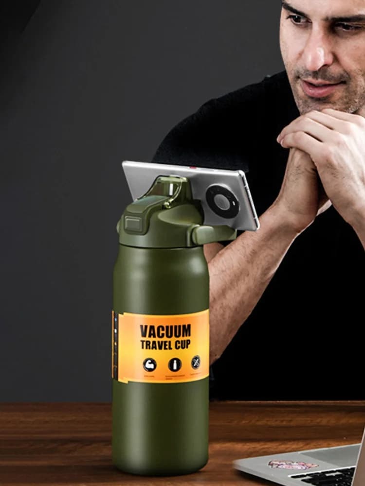 كوب ترمس خارجي مع شفاطة 0.8-1.5L