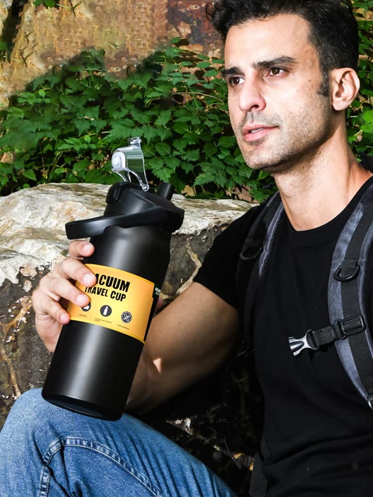 كوب ترمس خارجي مع شفاطة 0.8-1.5L